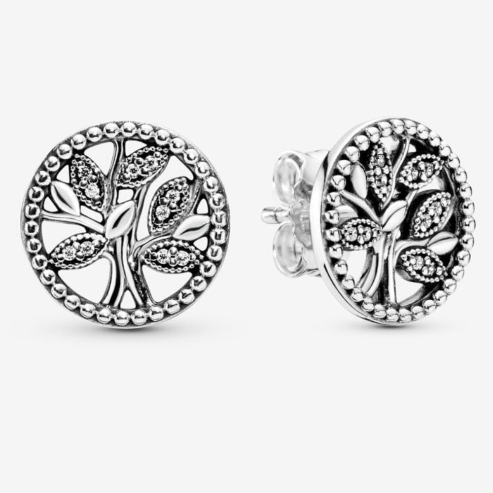 Sparkling Family Tree Stud Earrings